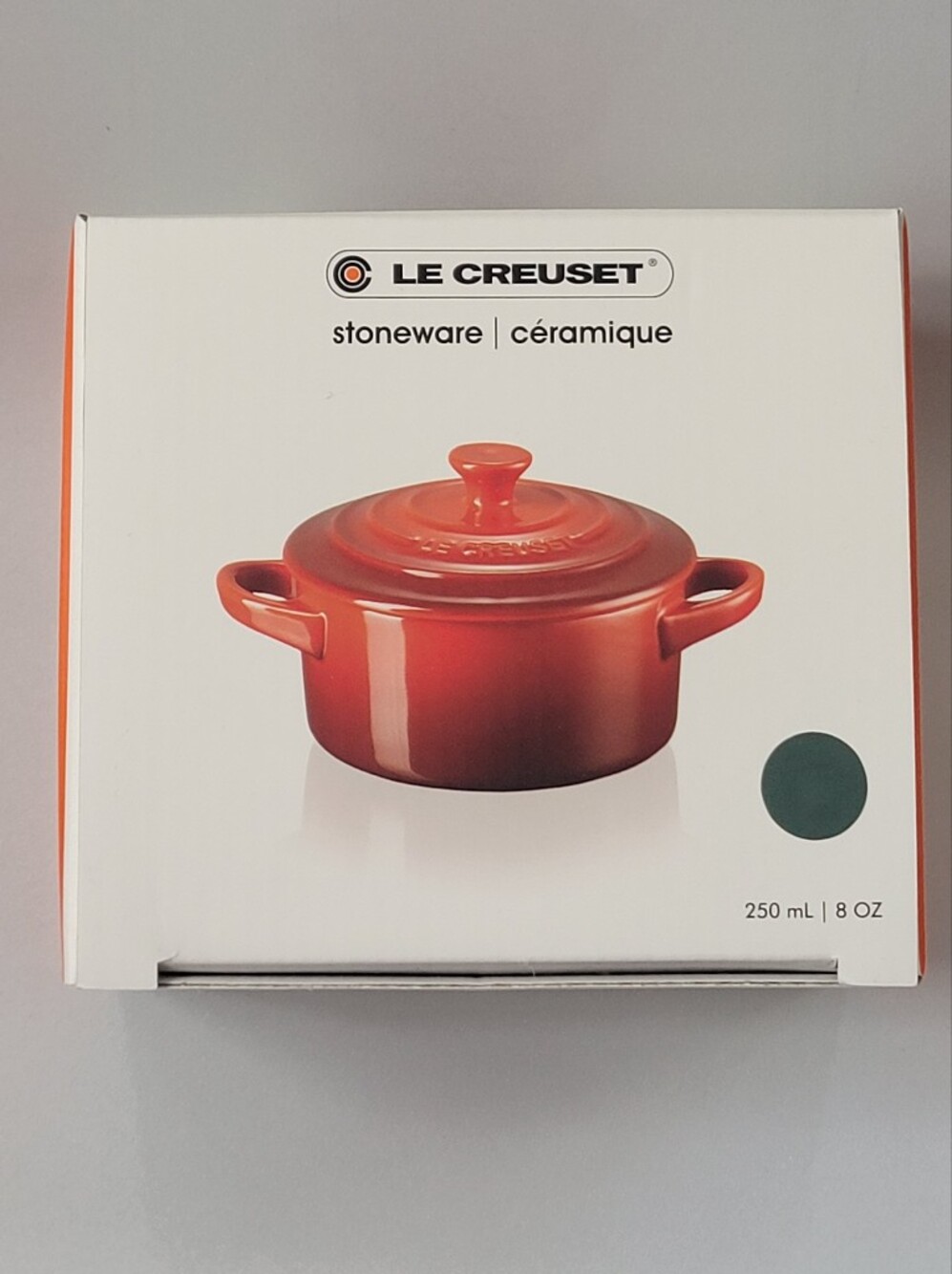 Le Creuset Stoneware Mini Cocotte - Artichaut colored (250 mL / 8 oz)